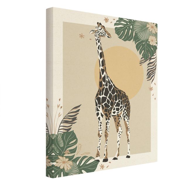 Quadri moderni per soggiorno Animali del Safari - Giraffa