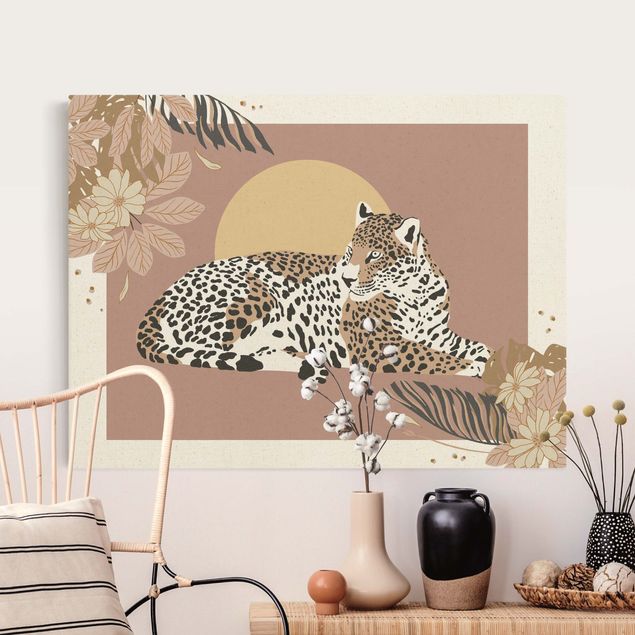 stampe animali Animali del Safari - Leopardo al tramonto