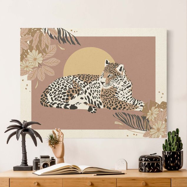  Tele oro Animali del Safari - Leopardo al tramonto