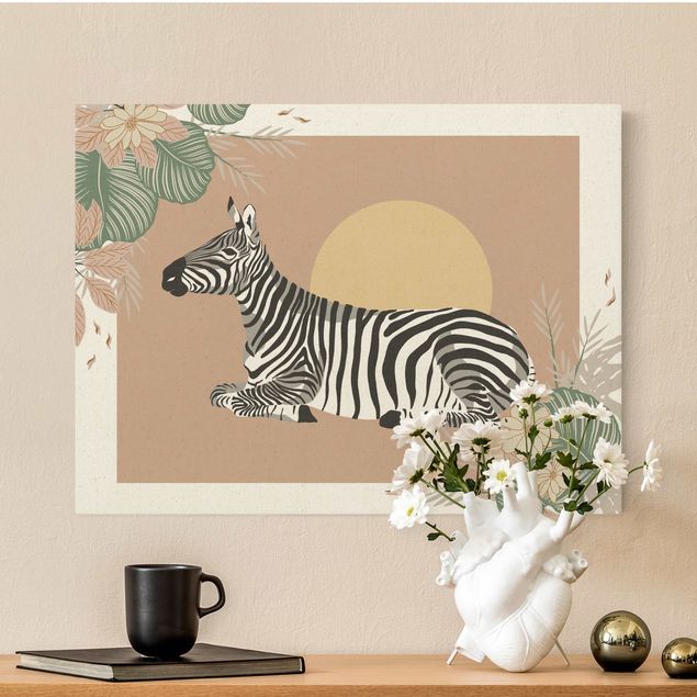 Tela zebra Animali da safari - Zebra al tramonto