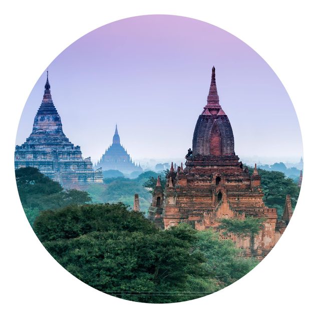 Carta da parati rotonda autoadesiva - Edifici sacri a Bagan