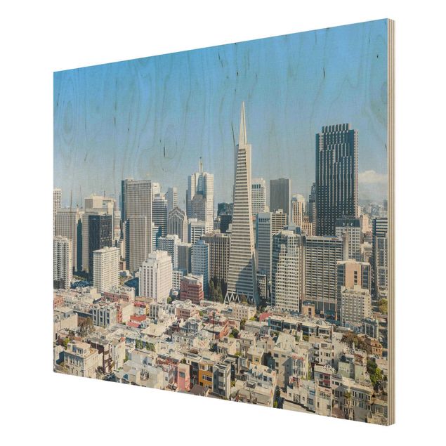Stampa su legno - Skyline di San Francisco