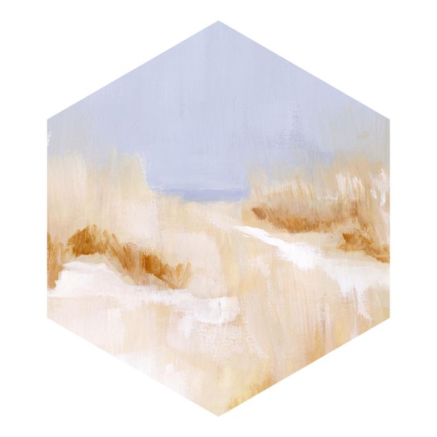 Carta da parati esagonale adesiva con disegni - Delicate dune d'erba