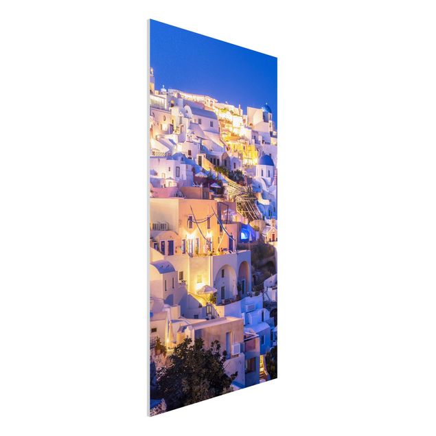 Stampa su Forex - Santorini di notte - Formato verticale 1:2
