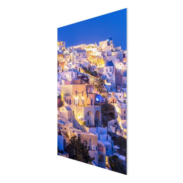 Stampa su Forex - Santorini di notte - Formato verticale 2:3