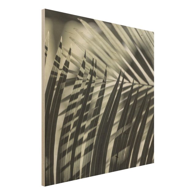 Stampa su legno - Giochi di ombre su ramo di palma