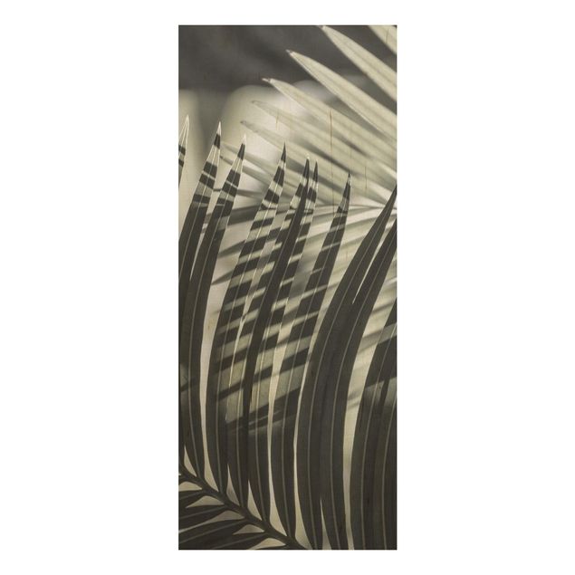 Stampa su legno - Giochi di ombre su ramo di palma