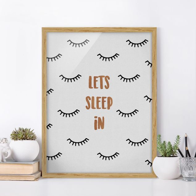 Poster con cornice - Citazione camera da letto Lets Sleep In