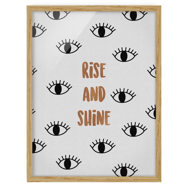 Poster con cornice - Citazione camera da letto Rise & Shine