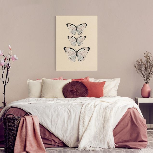 Riproduzioni su tela quadri famosi Farfalla su beige