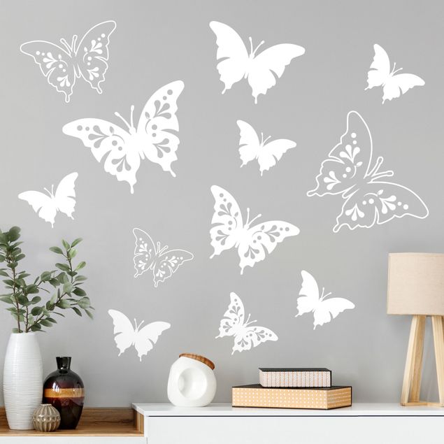 Adesivo murale - Farfalle ornamenti decorativi