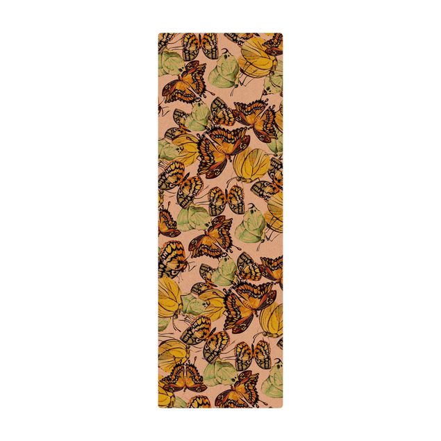 Tappetino di sughero - Sciame di farfalle gialle - Formato verticale 1:2