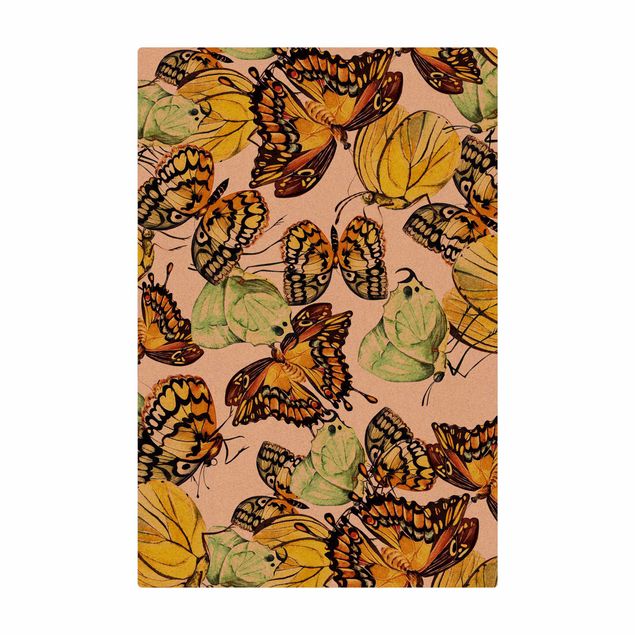 Tappetino di sughero - Sciame di farfalle gialle - Formato verticale 2:3