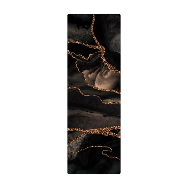 Tappetino di sughero - Nero con brillantini dorati - Formato verticale 1:2