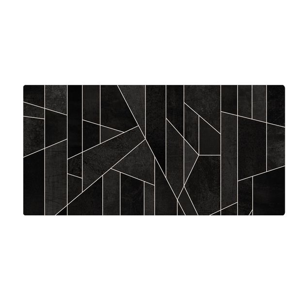 Tappetino di sughero - Geometria in acquerello bianco e nero - Formato orizzontale 2:1