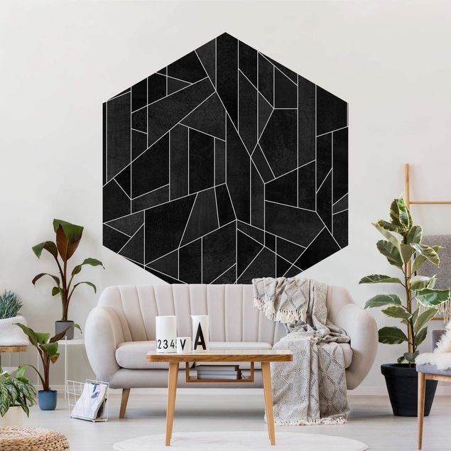 Abstrakte Kunst Acquerello geometrico in bianco e nero