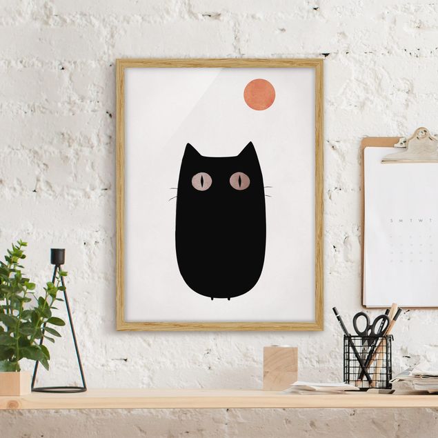 quadri con animali Illustrazione di un gatto nero