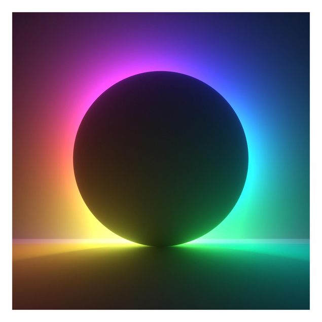 Carta da parati  - Cerchio nero con luce al neon