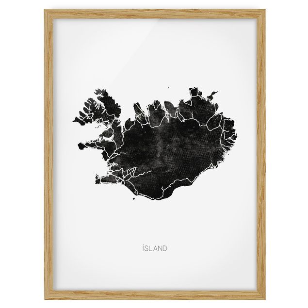 Poster con cornice - Islanda nera