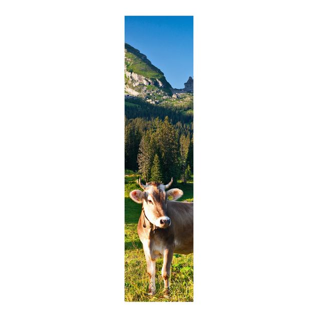 Set tende a pannello Prato alpino svizzero con mucca