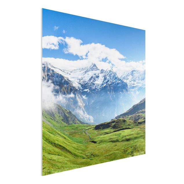 Stampa su Forex - Panorama delle Alpi svizzere - Quadrato 1:1