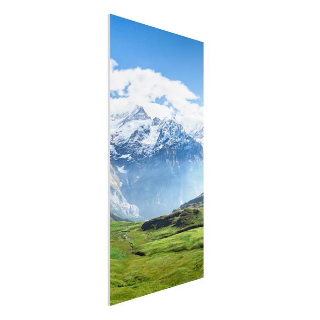 Stampa su Forex - Panorama delle Alpi svizzere - Formato verticale 1:2