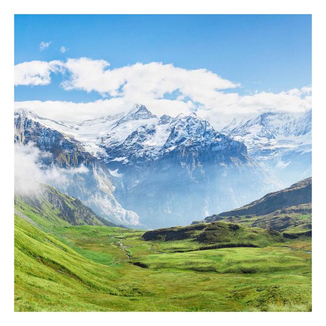 Stampa su Forex - Panorama delle Alpi svizzere - Quadrato 1:1