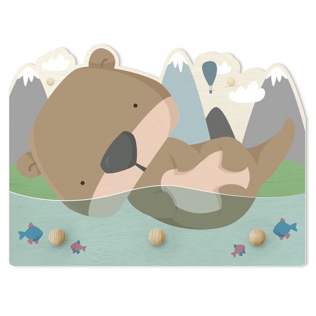 Appendiabiti per bambini - Piccola lontra che nuota