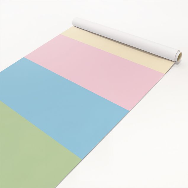 Carta Adesiva per Mobili - Set di 4 quadrati color pastello - crema rosé blu pastello menta