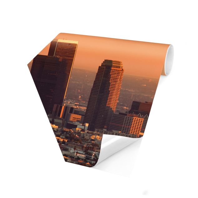 Carta da parati esagonale adesiva con disegni - Skyline of Los Angeles