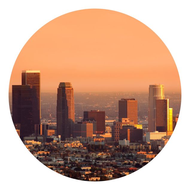 Carta da parati rotonda autoadesiva - Skyline di Los Angeles