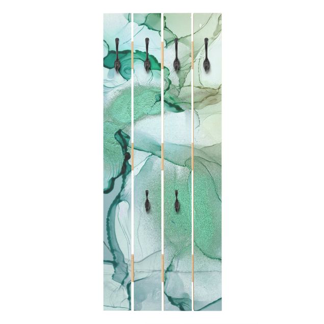 Appendiabiti in legno - Tempesta color smeraldo II