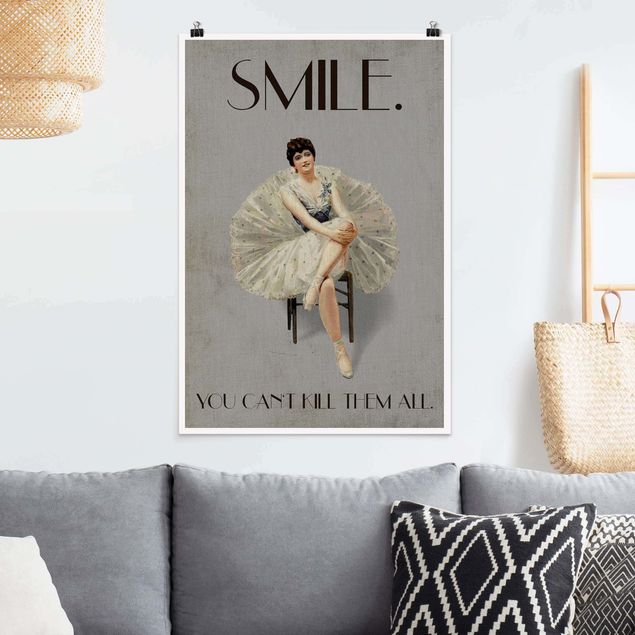Poster vintage Smile, you can't kill them all