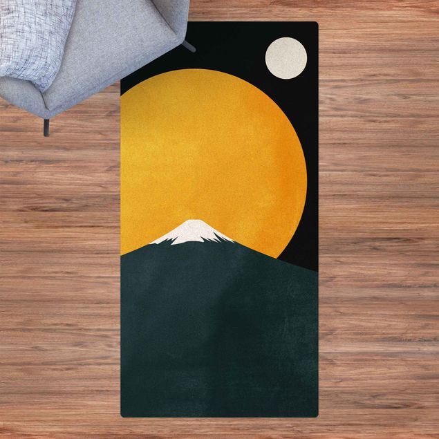Tappeti moderni soggiorno Sole, luna e montagna