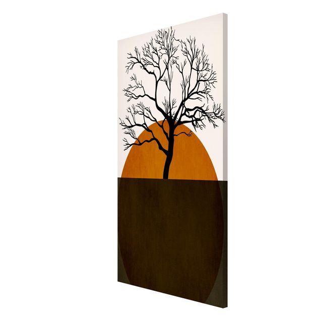 Lavagna magnetica - Sole con albero - Formato verticale 3:4