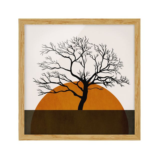 Poster con cornice - Sole con albero