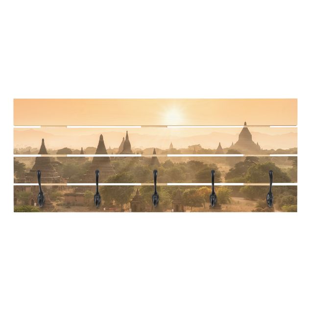 Appendiabiti in legno - Tramonto su Bagan