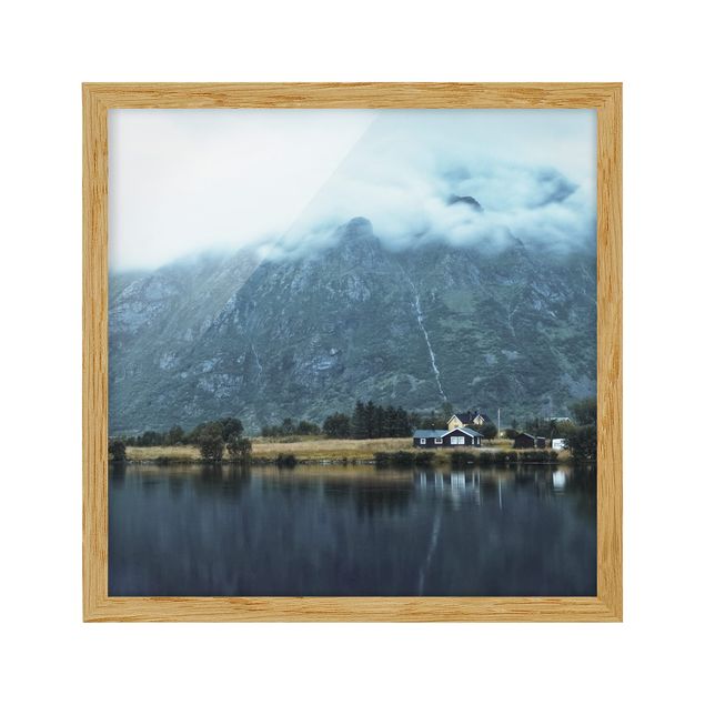 Poster con cornice - Riflesso sulle Isole Lofoten