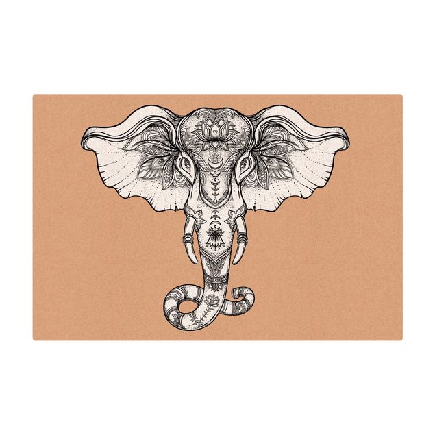 Tappetino di sughero - Elefante indiano spirituale - Formato orizzontale 3:2