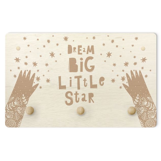 Appendiabiti per bambini - Citazione Dream Big Little Star con fiori naturali