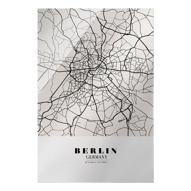 Quadro in vetro - Pianta della città Berlino - Classico - Formato verticale