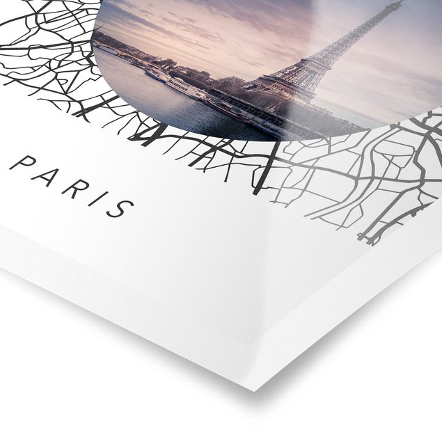 Poster - Collage mappa di Parigi