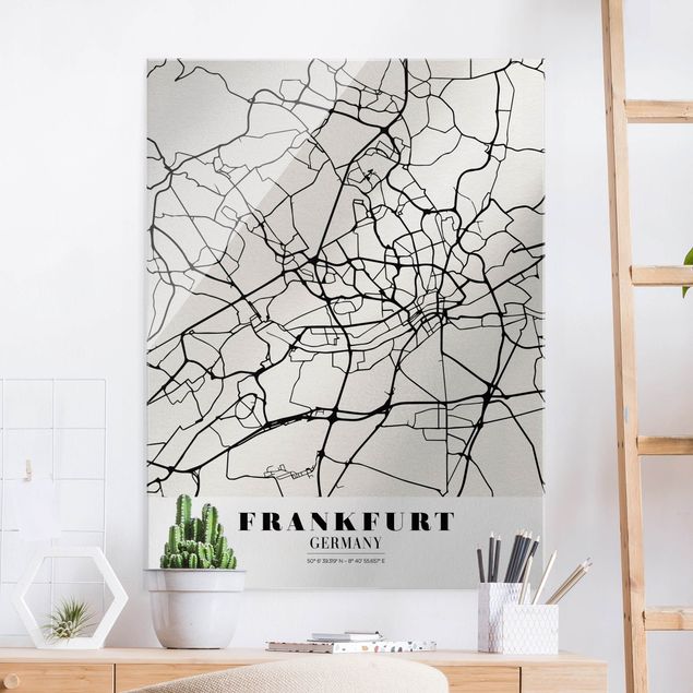 Lavagna magnetica vetro Mappa di Francoforte - Classica