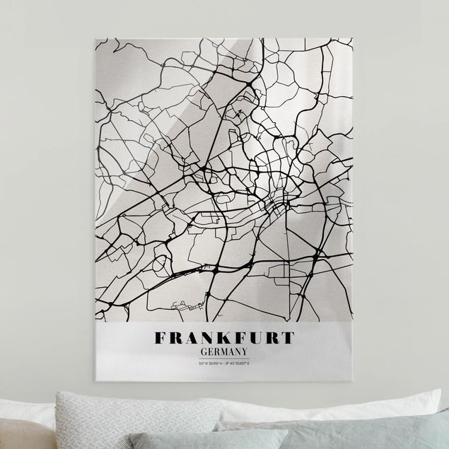 Quadro in vetro - Frankfurt City City Map - Classical - Verticale 3:4