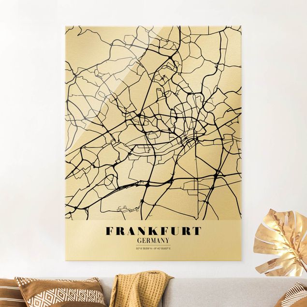 Lavagna magnetica vetro Mappa di Francoforte - Classica