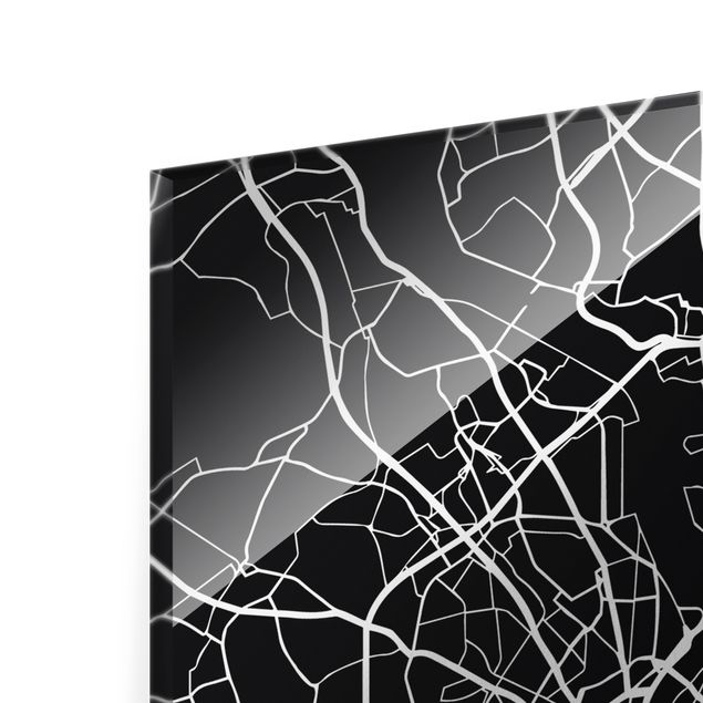 Quadro in vetro - Pianta della città Colonia - Classico nero - Formato verticale