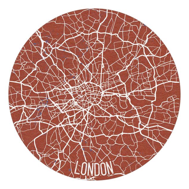 Carta da parati rotonda autoadesiva - Mappa di Londra - Retro