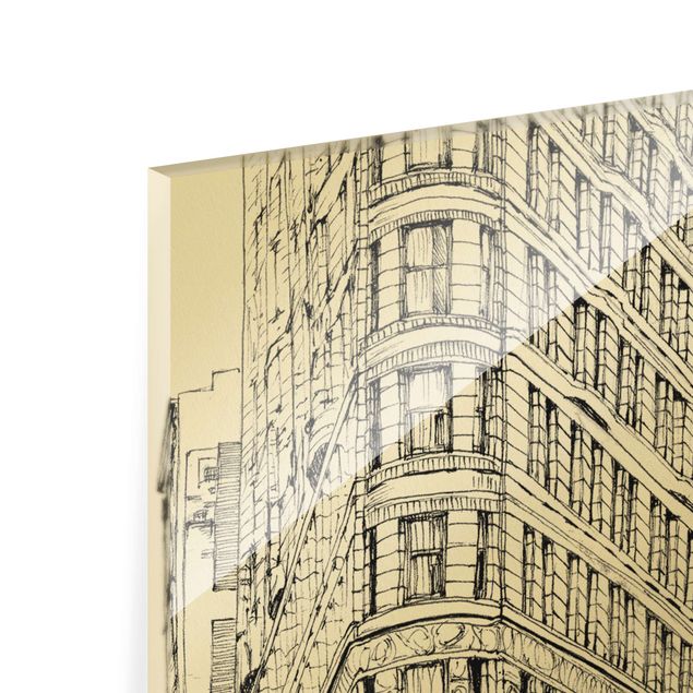 Quadro in vetro - Studio della città - Flatiron Building - Formato verticale
