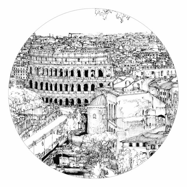 Carta da parati rotonda autoadesiva - studio Città - Roma