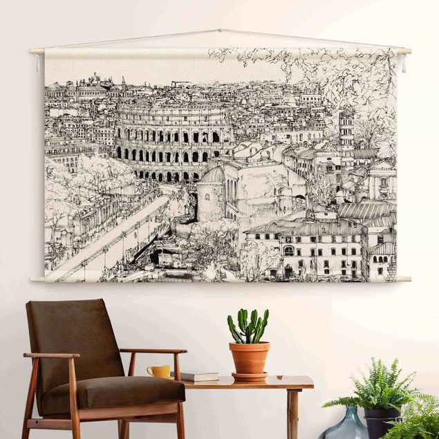 Arazzi da parete moderno Studio della città - Roma